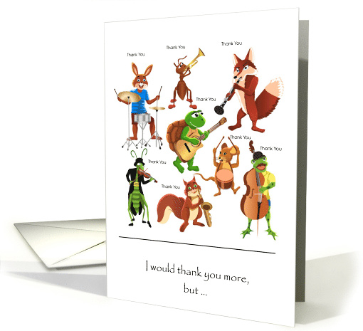 Thank you to music teacher, animals with instruments card (1528452)