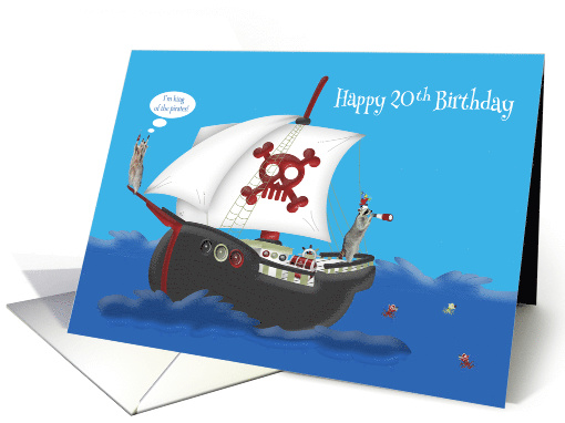 20th Birthday, pirate theme, raccoons on a ship with a... (1530474)