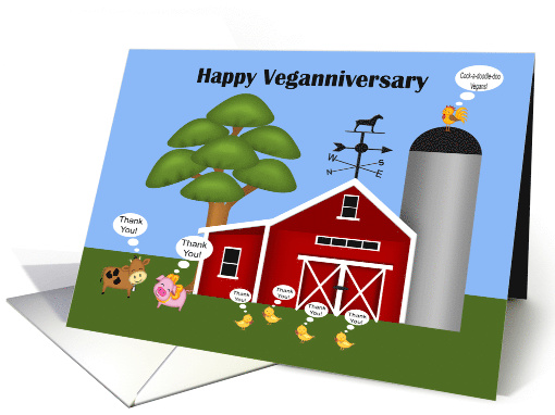 Veganniversary, general, Anniversary on going vegan card (1531562)