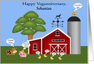 Veganniversary Custom Name Card Anniversary on going Vegan card