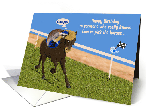 Birthday Humoros Card for Anyone who Loves Betting on the Horses card