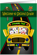 Welcome to Second Grade from Teacher, A bus full of cute school bears card