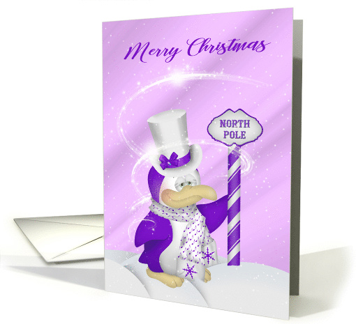 Christmas, general, A cute ultra purple penguin in a... (1541624)