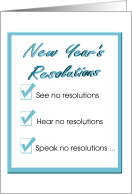 New Year’s Resolutions, A humorous list of resolutions card