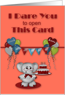 Birthday with an Array of Colorful Ballons and an Elephant card