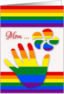 Mother’s Day to Mom, Lesbian, Gay pride colors with a helping hand card