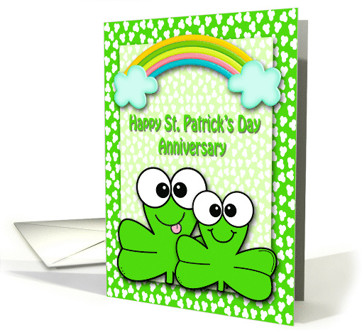 Wedding Anniversary on St Patrick's Day with Happy Shamrocks card