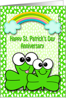 Wedding Anniversary on St Patrick’s Day with Happy Shamrocks card