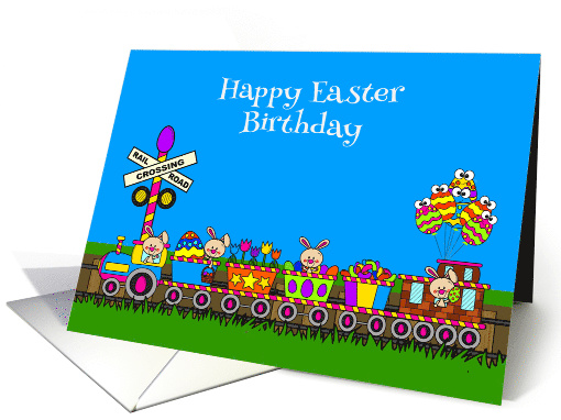 Birthday on Easter General A Bunny Train with Decorated... (1564106)