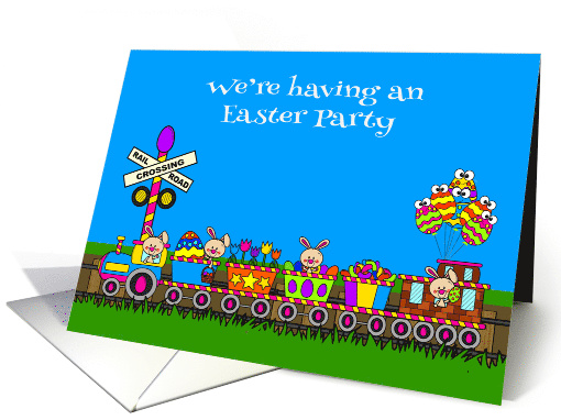 Invitation to Easter Party General A Bunny Train with Egg... (1564108)