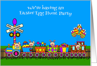 Invitation to Easter Egg Hunt Party General Bunny Train with Balloons card