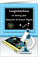 Congratulations on Graduation Earning Associate of Science Degree card