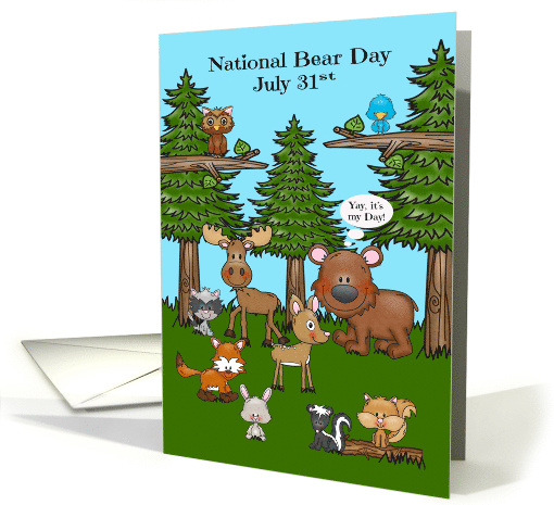National Bear Day Observed on April 31st Wildlife in the Forest card
