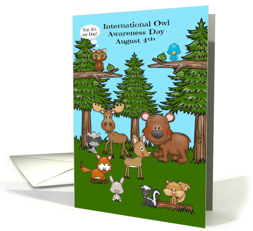 International Owl Awareness Day Observed on August 4th Wildlife card