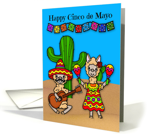 Cinco de Mayo Observed on May 5th Llamas Playing Instruments card