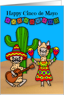 Cinco de Mayo Observed on May 5th Llamas Playing Instruments card