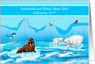 International Polar Bear Day Observed on February 27th Artic Theme card