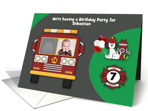 Invitation to Birthday Party Firefighter Theme Photo... (1568984)