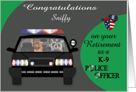 Congratulations on Retirement as a K-9 Police Officer Custom Name card