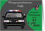 Congratulations on Retirement as a K-9 Police Labrador Custom Name card