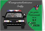 Congratulations on Retirement as a K-9 Police Doberman Custom Name card