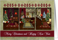 Christmas with an Elegant Victorian Theme for an Old-Fashion Holiday card