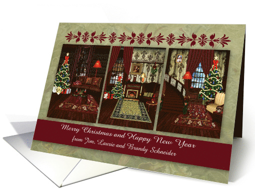 Christmas Custom Name From with an Elegant Victorian Theme card
