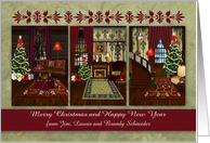 Christmas Custom Name From with an Elegant Victorian Theme card