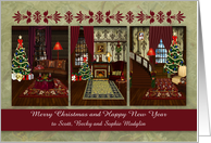 Christmas Custom Name For with an Elegant Victorian Theme card