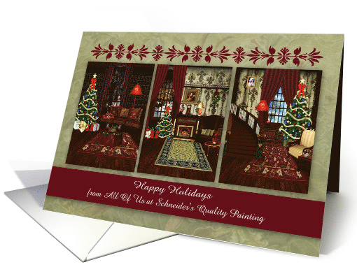 Happy Holidays from Business Custom Name with an Victorian Theme card