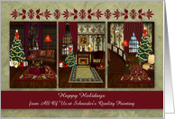 Happy Holidays from Business Custom Name with an Victorian Theme card