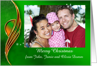 Christmas Photo Card Custom Name with an Elegant Background card