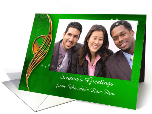 Happy Holidays Business Photo Card Custom Name with Multi-Color card
