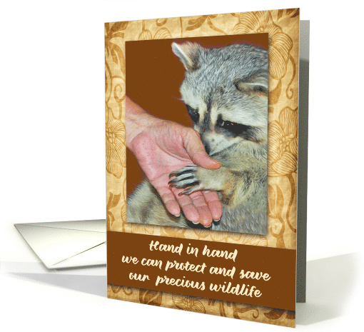 Protect and Save Wildlife with a Hand in Hand Social Message card