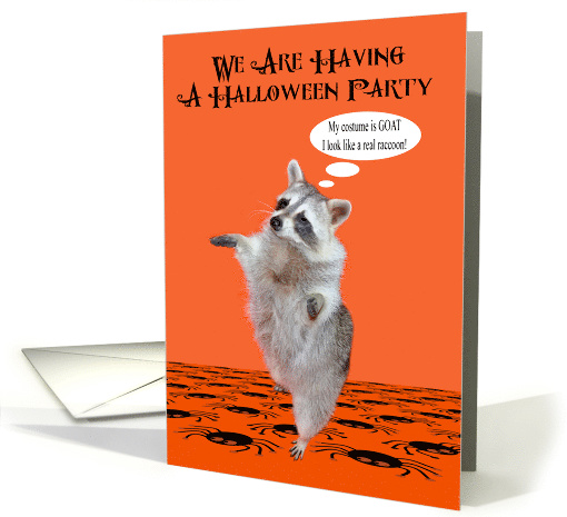 Invitation to a Halloween Party with a Raccoon Happy with... (1584758)