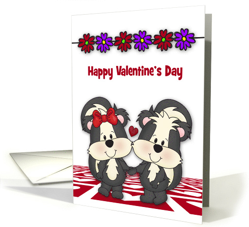 Valentine's Day to Sweetheart with Adorable Skunks Holding Hands card