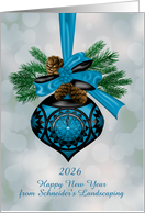 Near Year’s Custom Business and 2025 Year Clock Turning Midnight card