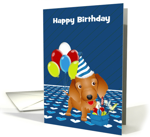 Birthday with a Wire haired Dachshund and Colorful... (1597674)