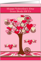 Valentine’s Day from Both Of Us with a Tree full of Colorful Hearts card