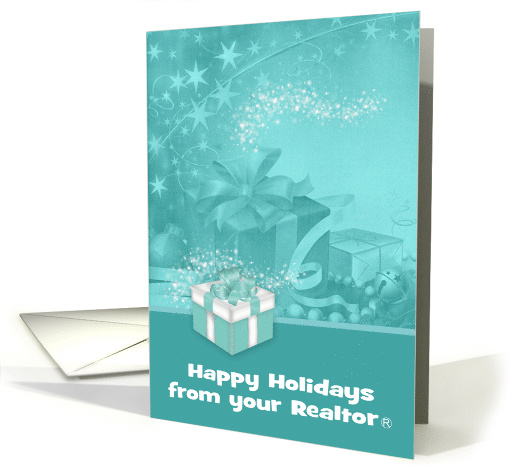 Happy Holidays from Your Realtor with a Display of Presents card