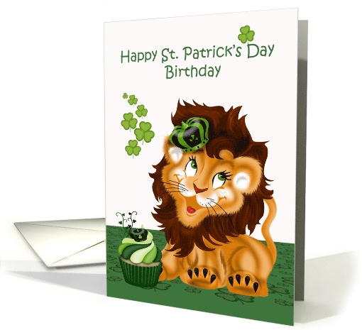 Birthday on St. Patrick's Day with a Lion Wearing a Crown... (1602182)