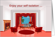 Coronavirus Self-Isolation Thinking of you with a Raccoon Lounging card