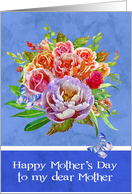 Mother’s Day to Mother with Beautiful Delegate Flowers and Butterflies card