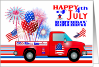 Birthday on 4th of July with an All American Colorful Design card