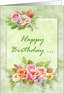 Birthday during COVID 19 with Beautiful Colored Flowers Against Green card