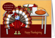 Thanksgiving During COVID-19 with a Turkey Wearing Protective Mask card