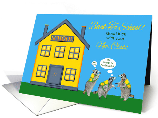 Good luck to Teacher with New Class during Covid-19 with Raccoons card