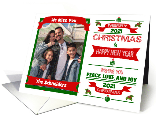 Christmas Photo Custom Name and Year Card during Covid-19 card