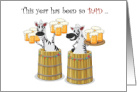Getting Some Holiday Spirit During a Bad Year Zebras Drinking Beer card