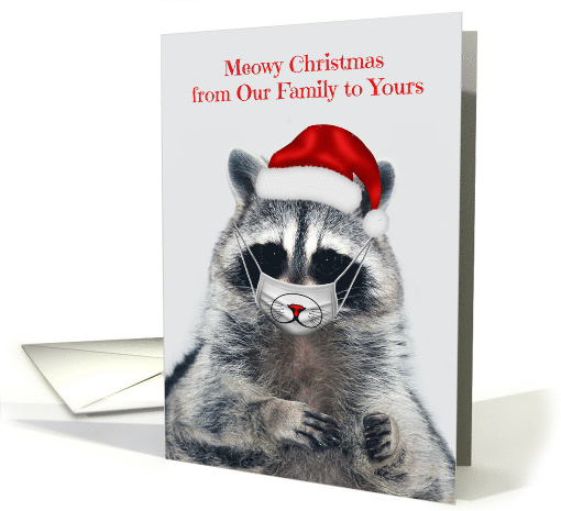 Christmas from Our Family to Yours during Covid 19 with a Raccoon card